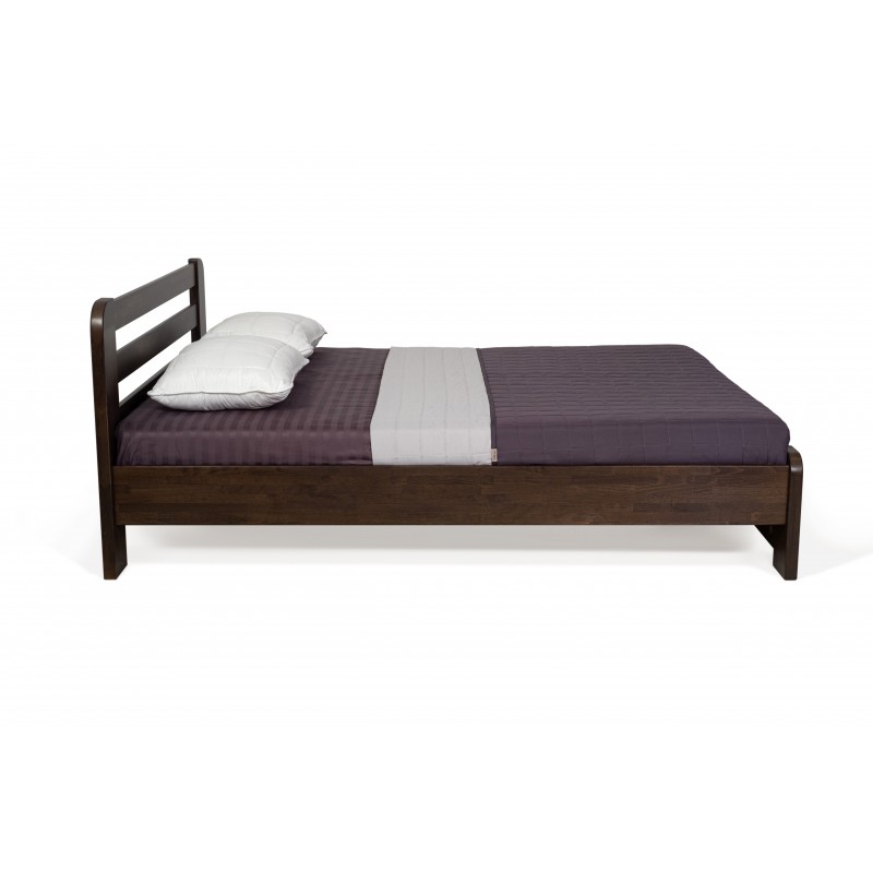Двуспальная кровать 160x200 "Bukko" тёмный орех