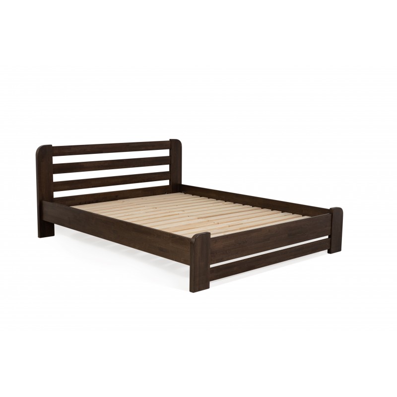 Двуспальная кровать 160x200 "Bukko" тёмный орех