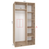 Шкаф-купе "Standart", прямой, размером 210х60х100см, с перекладиной