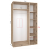 Шкаф-купе "Standart", прямой, размером 210х60х120см, с перекладиной