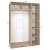 Шкаф-купе "Standart", прямой, размером 210х60х140см, с перекладиной