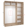 Шкаф-купе "Standart", прямой, размером 210х60х170см, с перекладиной