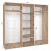 Шкаф-купе "Standart", прямой, размером 210х60х220см, с перекладиной