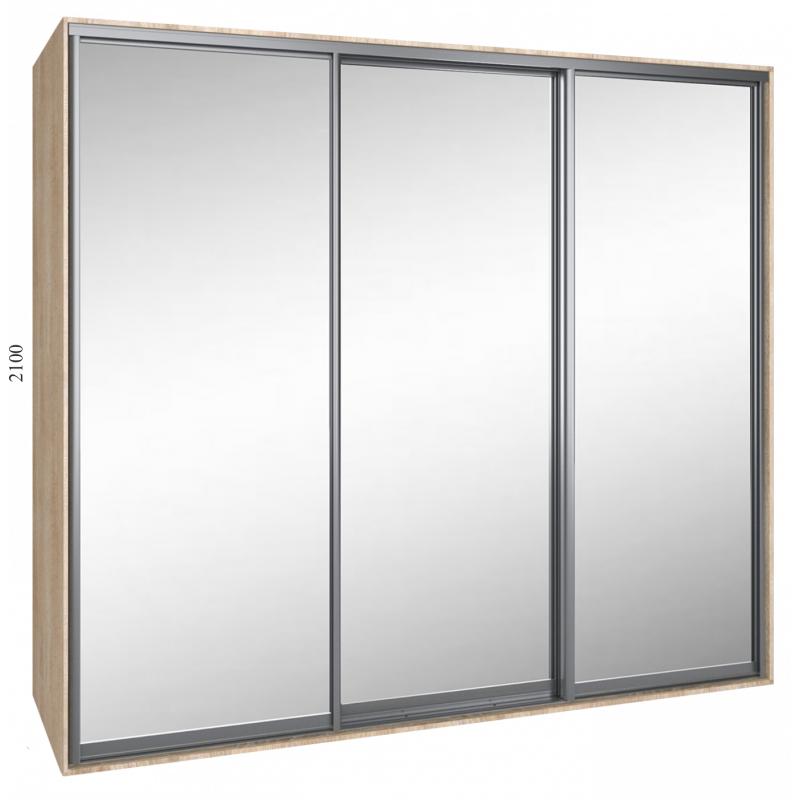 Шкаф-купе "Standart", прямой, размером 210х60х230см, с перекладиной