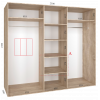 Шкаф-купе "Standart", прямой, размером 210х60х230см, с перекладиной